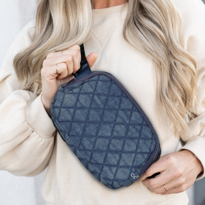 CC Belt Bag Denim Diamond Quilted Fanny Pack -BGS4504- By Contagious Wholesale