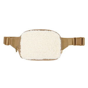 CC Sherpa and Suede Contrast Fanny Pack - BGS4506 - By Contagious Wholesale