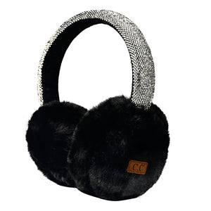 CC Brand Faux Fur Rhinestone Band Earmuff - EMS4283 - By Contagious Wholesale