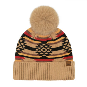 CC Beanie Aztec Pom Beanie - HTE0127 - By Contagious Wholesale