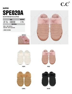 CC Beanie Popular knitted Slippers - SPE020A - By Contagious Wholesale