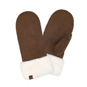 CC Suede Mitten with Faux Fur Cuff - MTE4491 - By Contagious Wholesale