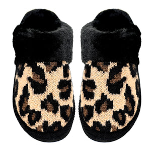 CC Slippers Leopard Knitted - SPE2061 - By Contagious Wholesale