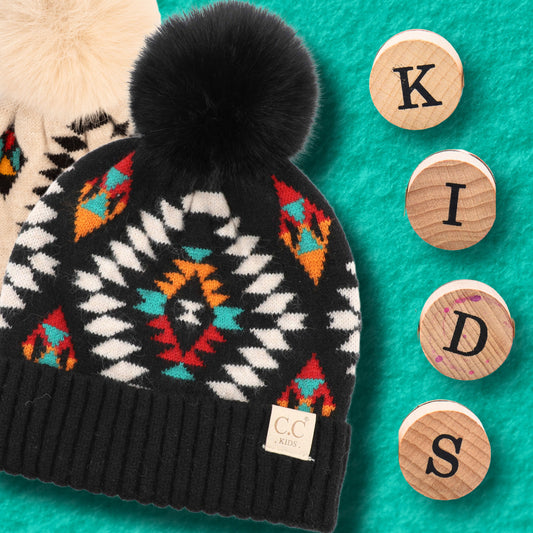 CC Southwest Print Kids Beanie ( KIDS-3001 ) ( HAT-3001 )